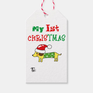 my 1st Christmas puppy Gift Tags