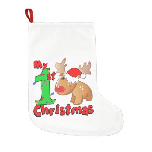 My 1st Christmas Reindeer Small Christmas Stocking