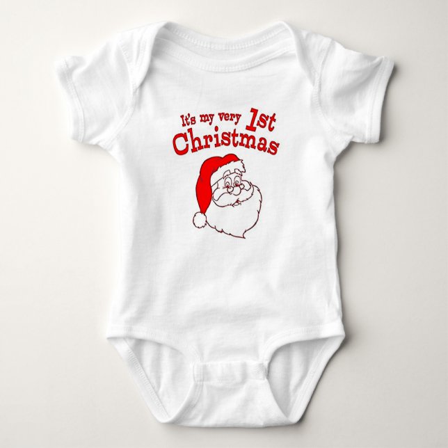 My 1st Christmas Santa Baby Bodysuit (Front)