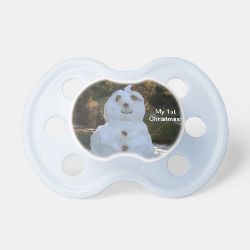 My 1st Christmas Snowman Blue Pacifier