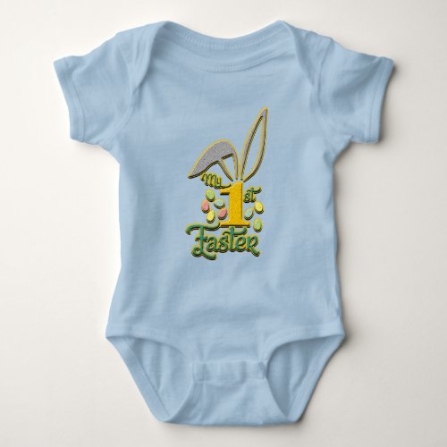 My 1st Easter Baby Unisex Blue Bodysuit _ Easter