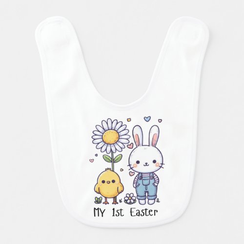 My 1st Easter Bunny and Chick design Baby Bib