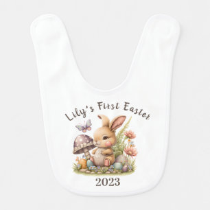 My 1st Easter Bunny Cute Gift Personilzesd Rabbit Baby Bib