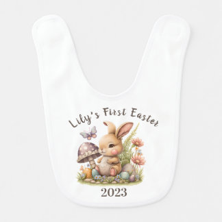 My 1st Easter Bunny Cute Gift Personilzesd Rabbit Baby Bib