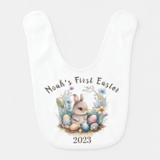 My 1st Easter Bunny Cute Gift Personilzesd Rabbitt Baby Bib