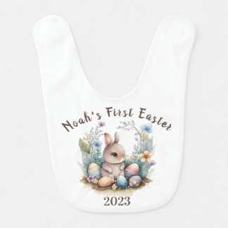 My 1st Easter Bunny Cute Gift Personilzesd Rabbitt Baby Bib