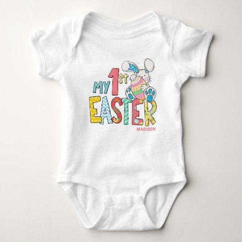 My 1st Easter Cute Baby Bunny Rabbit Personalized Baby Bodysuit