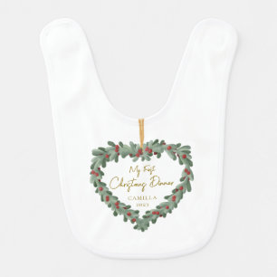 My 1st First Christmas Dinner Custom Name Baby Bib