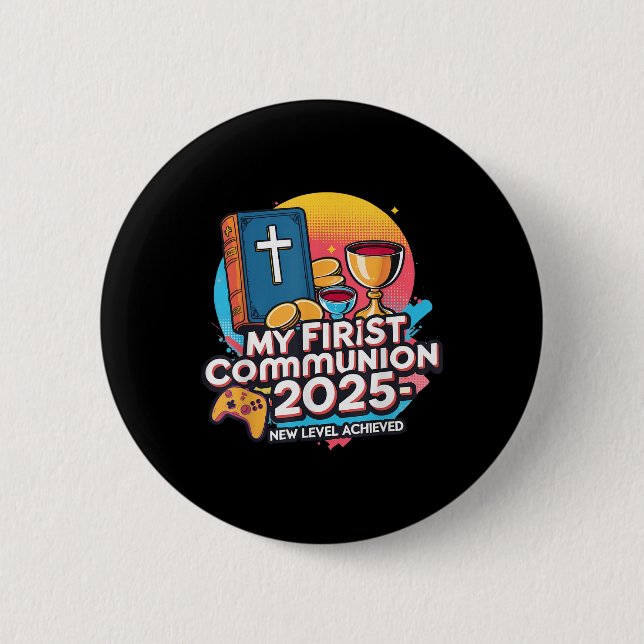 My 1st First Communion 2025 Video Game Controller  Button (Front)
