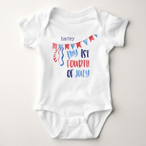 My 1st Fourth of July Personalized Baby Bodysuit