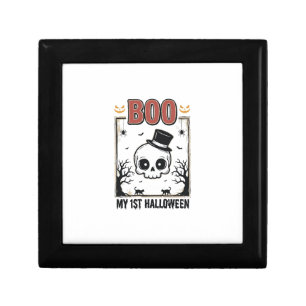 My 1st Halloween Baby Skull Vintage Engraving Shir Gift Box