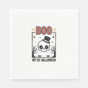 My 1st Halloween Baby Skull Vintage Engraving Shir Napkins