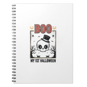 My 1st Halloween Baby Skull Vintage Engraving Shir Notebook