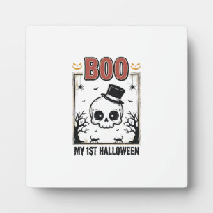 My 1st Halloween Baby Skull Vintage Engraving Shir Plaque