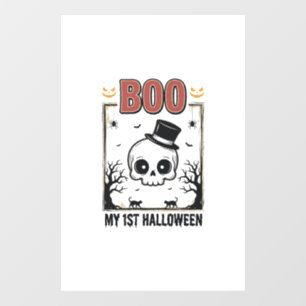 My 1st Halloween Baby Skull Vintage Engraving Shir Window Cling