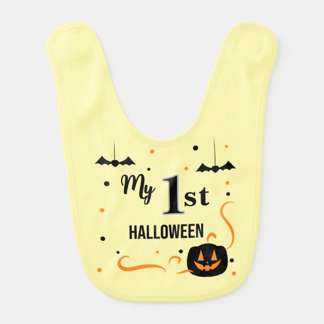My 1st Halloween & Boo Crew Custom Baby Bib (Front)