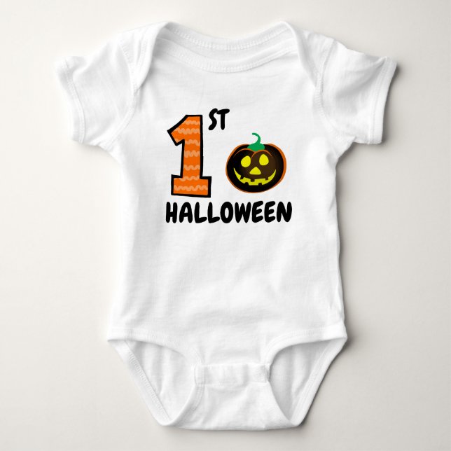 My 1st Halloween Cute Baby Spooky Body Suit Baby Bodysuit (Front)