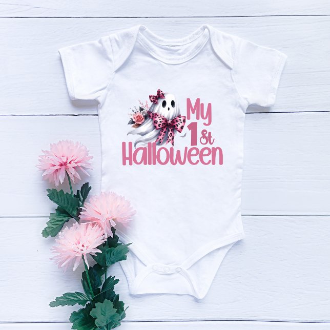 My 1st Halloween Cute Outfit Funny Baby Girl Ghost Baby Bodysuit (Creator Uploaded)