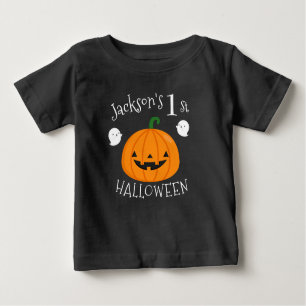 My 1st Halloween Ghost Pumpkin Personalized Baby T-Shirt