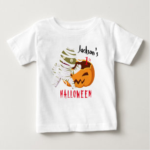 My 1st Halloween Pumpkin Ghost Personalized Baby T-Shirt