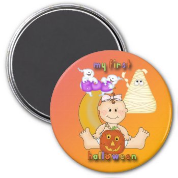 My 1st Halloween Round Magnet by HalloweenHollow at Zazzle