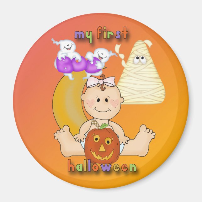 My 1st Halloween Round Magnet (Front)