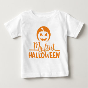 My 1st Halloween Scary Orange Pumpkin Baby T-Shirt