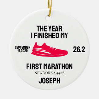 My 1st Marathon Runner First Marathoner Running Ceramic Ornament