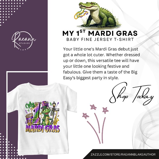 My 1st Mardi Gras Baby Fine Jersey T-Shirt (Creator Uploaded)
