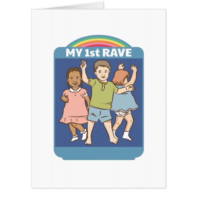 My 1st Rave Vintage Illustration Card (Front)