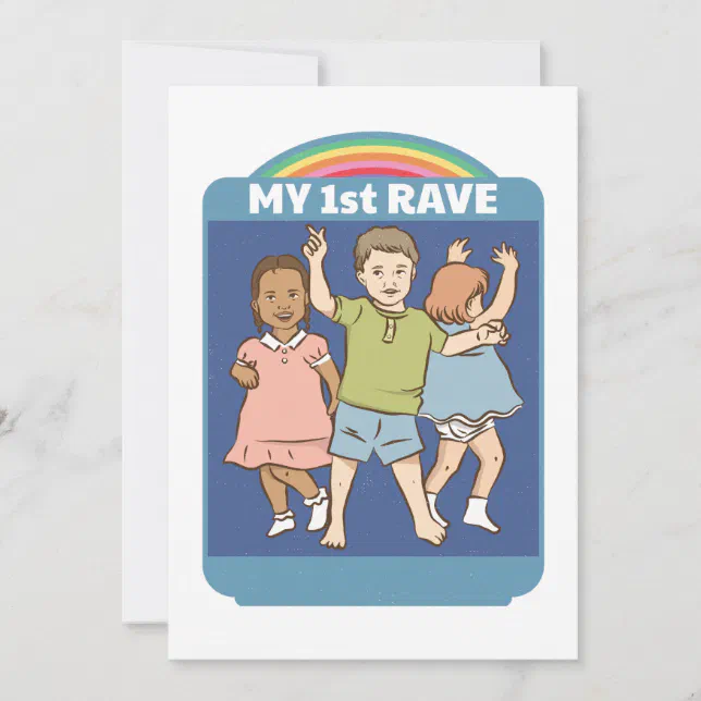 My 1st Rave Vintage Illustration Invitation | Zazzle