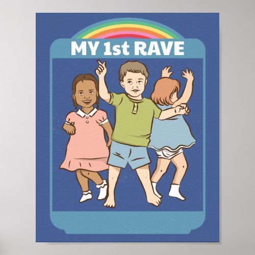 My 1st Rave Vintage Illustration Poster