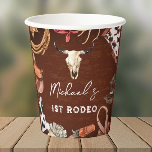 My 1st Rodeo Personalized Western 1st Birthday Paper Cups