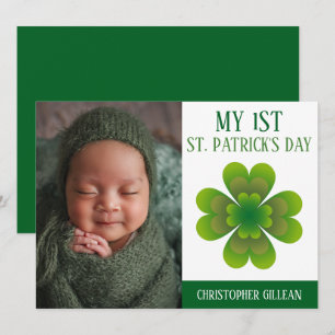 My 1st St Patrick's Day Baby Photo Shamrocks Holiday Card