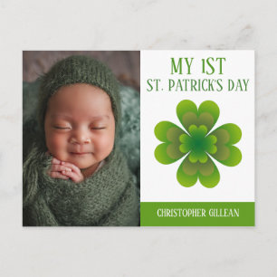 My 1st St Patrick's Day Baby Photo Shamrocks Holiday Postcard