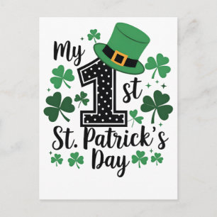My 1st St Patricks Day Colorful Shirt Holiday Postcard