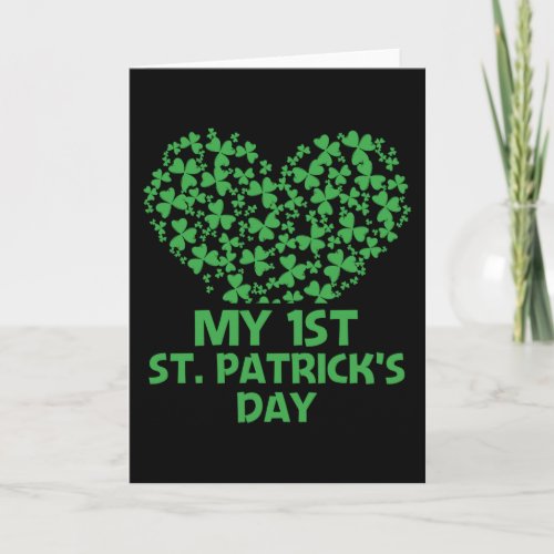 My 1st St Patricks Day Heart Shamrock Card