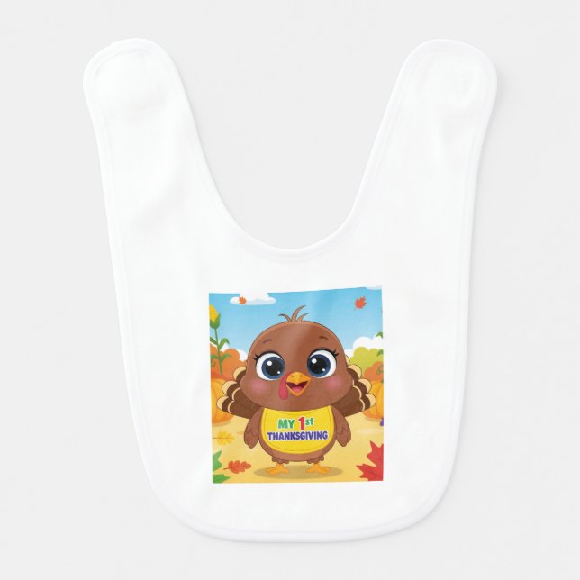 My 1st Thanksgiving baby bib (Front)