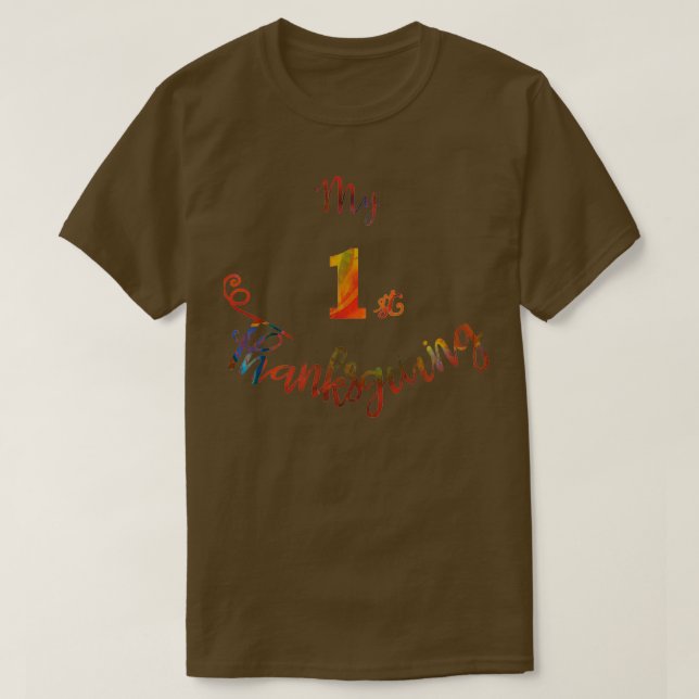 My 1st thanksgiving black background T-Shirt (Design Front)
