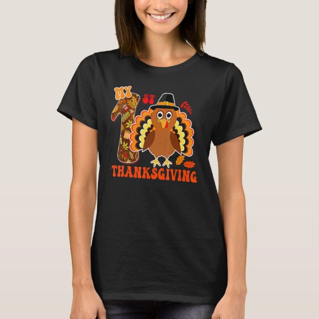 My 1st Thanksgiving Boys Thanksgiving Turkey Boy A T-Shirt (Front)