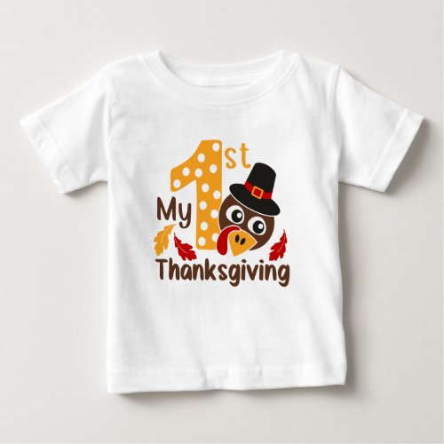 My 1st Thanksgiving Turkey Boy Baby T_Shirt