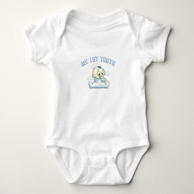 My 1st tooth one-piece for baby boy bodysuit (Front)