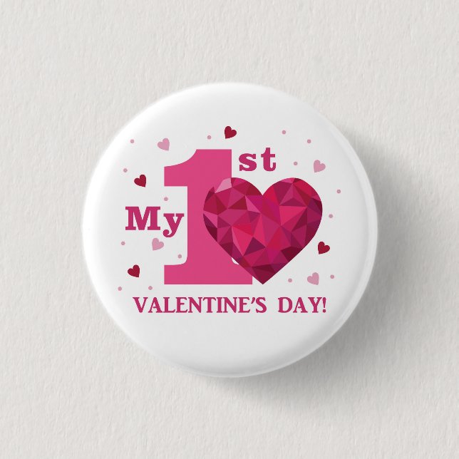My 1st Valentine's Day Button (Front)