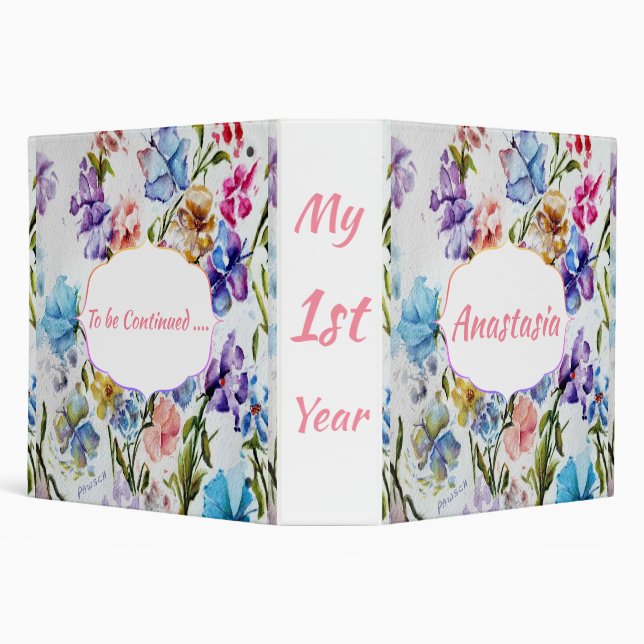 My 1ST Year Whimsical Flowers Binder (Background)