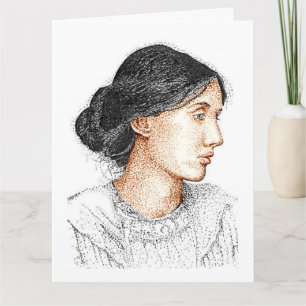 My 2004 ink drawing of Virginia Woolf card