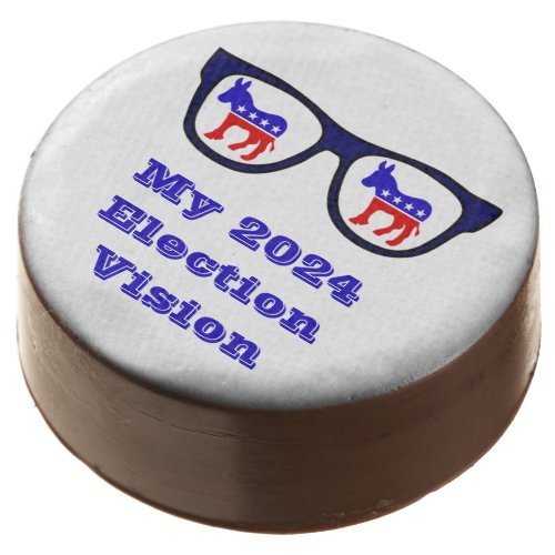 My 2024 Election Vision in Blue Ceramic Ornament Chocolate Covered Oreo