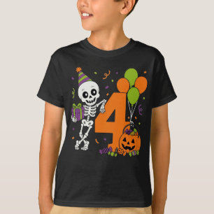 My 4th Birthday Skeleton Halloween Turning 4 Year T-Shirt