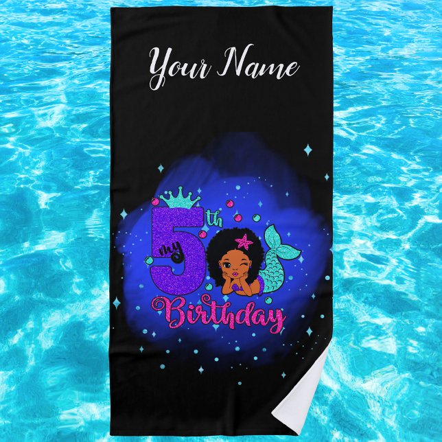 My 5th Birthday Mermaid Beach Towel (Creator Uploaded)