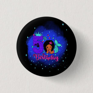My 5th Birthday Mermaid Button