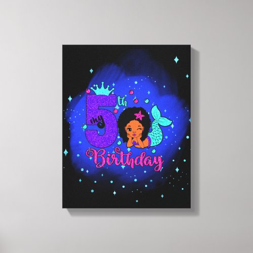 My 5th Birthday Mermaid Canvas Print